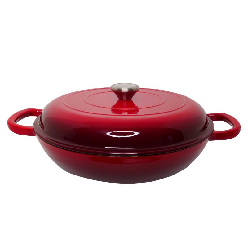 Round enameled cast iron pot Zyle ZY030CRKI Ø30 cm, 3.5 l, red