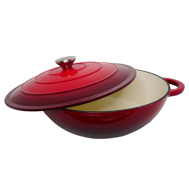 Round enameled cast iron pot Zyle ZY030DRKI Ø30 cm, 4.8 l, red