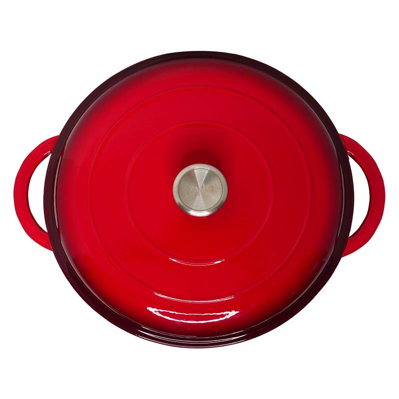 Round enameled cast iron pot Zyle ZY030DRKI Ø30 cm, 4.8 l, red