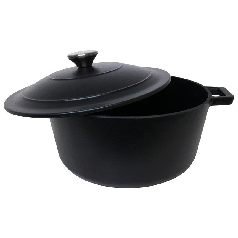 Round enameled cast iron pot Zyle ZY026BKI, capacity 5.7 l, black