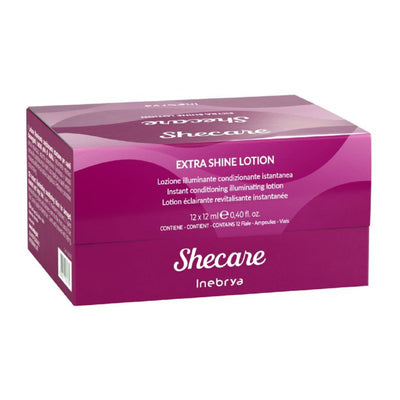 Atstatomasis losjonas plaukams Inebrya Shecare Extra Shine Lotion ICE26278, suteikia plaukams žvilgesio, 12 ml ampulė
