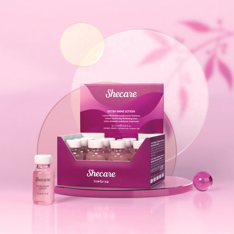 Restorative lotion for hair Inebrya Shecare Extra Shine Lotion ICE26278, gives hair shine, 12 ml ampoule