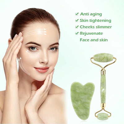 Jade Facial Massager and Gua Sha 