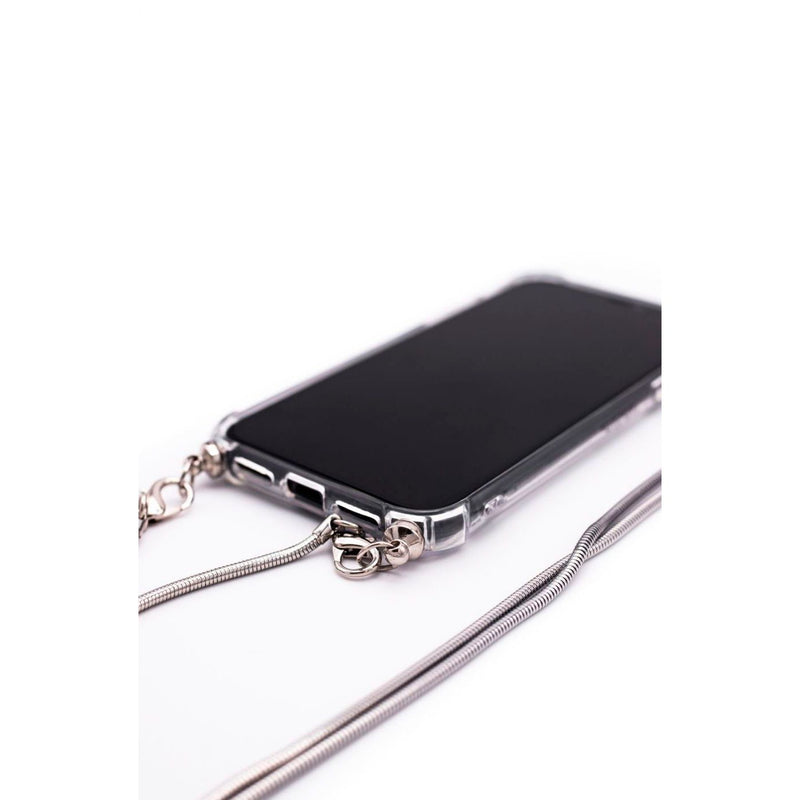 Xiaomi Note 8 Pro Силиконовый ТПУ Прозрачный с ремешком-ожерельем Серебристый