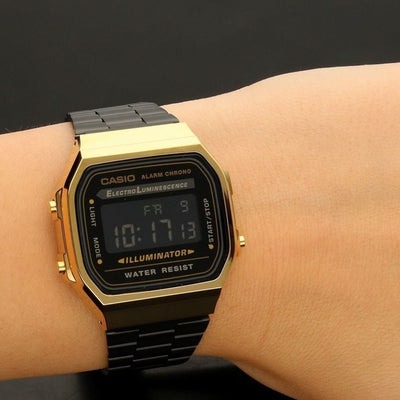 Цифровые часы CASIO Vintage Collection унисекс A168WEGB-1BEF Золотые