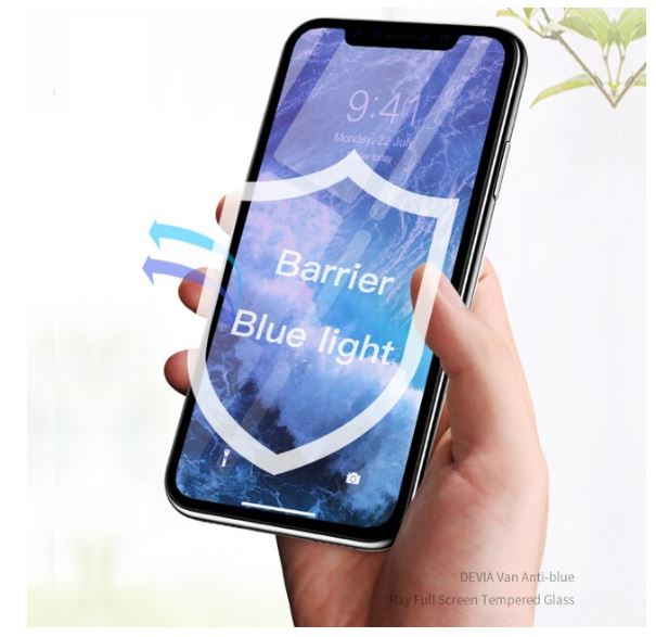 Полноэкранное закаленное стекло Devia Van Anti-blue Ray для iPhone 11 Pro Max, черный 