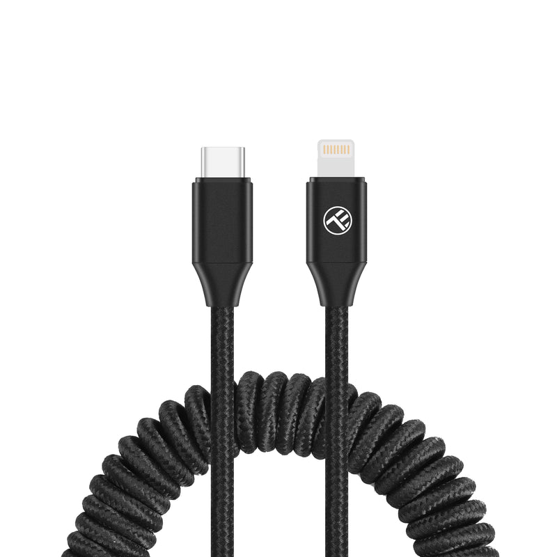 Удлиняемый кабель Tellur USB-C — Lightning PD27W до 1,8 м, черный