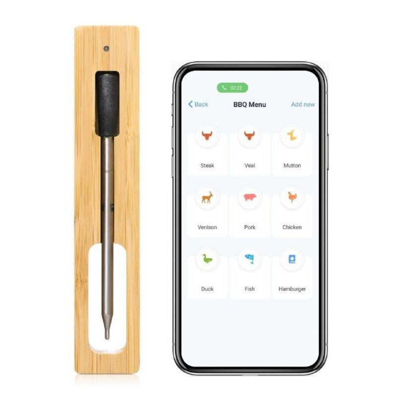 Wireless grill thermometer CXL001 for use with Bluetooth and phone app