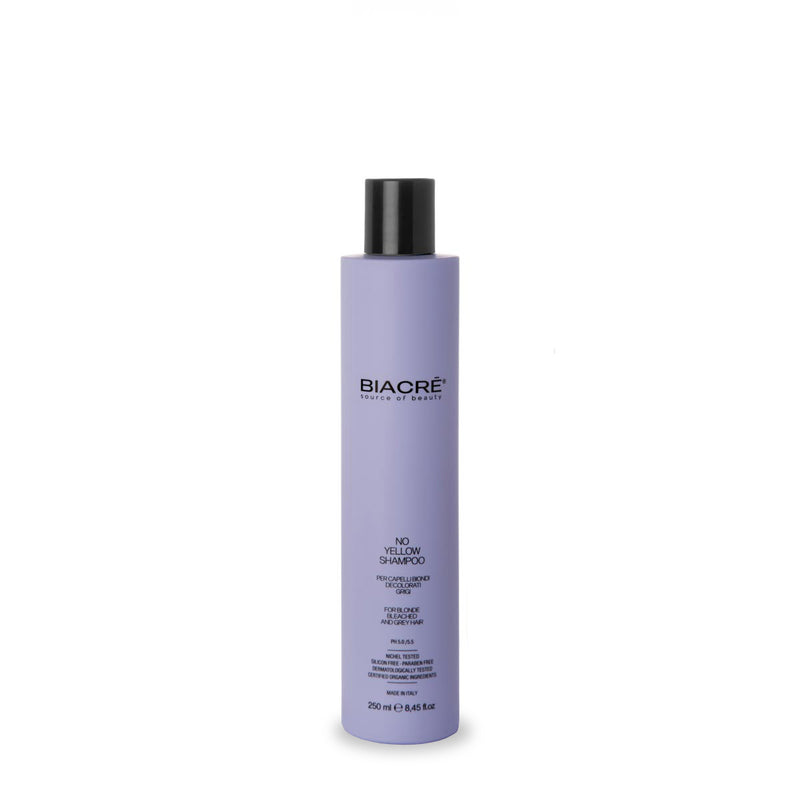 BIACRÉ shampoo neutralizing the yellow tint