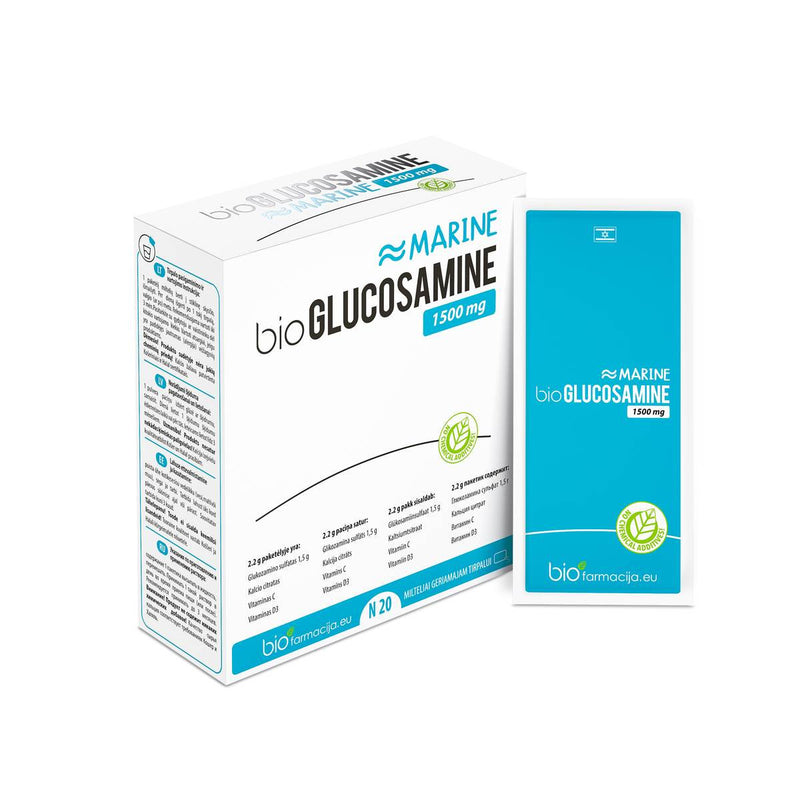Biopharmaceutics bioGLUCOSAMINE MARINE 1500mg Food supplement + gift luxury home fragrance with sticks