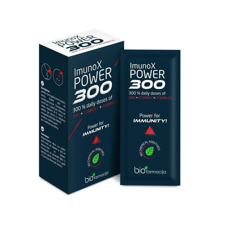 Biofarmacija ImunoX POWER 300 Maisto papildas 14vnt +dovana prabangus namų kvapas su lazdelėmis