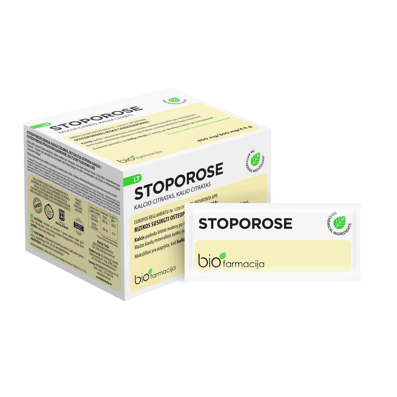 Biofarmacija Stoporose Calcium and potassium citrate powder, food supplement 50 units + gift luxurious home fragrance with sticks