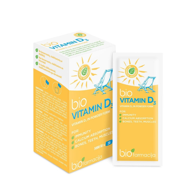Biopharmacy Vitamin D3 Food supplement 20 packs.