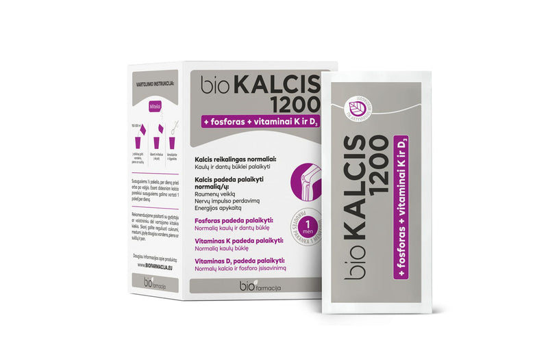 Biofarmacija bioKALCIS 1200mg Maisto papildas 15vnt