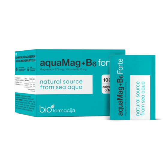 Biofarmacija aquaMag+B6 Forte Maisto papildas, milteliai