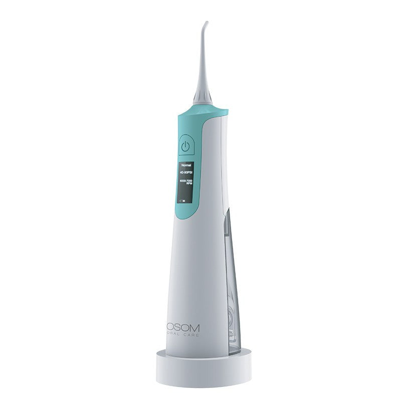 Oral irrigator OSOM Oral Care Mint OSOMORALWF128MINT, IPX7, LCD screen, green color + gift Previa hair product