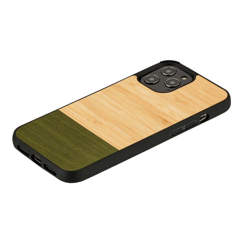 Чехол MAN&amp;WOOD для iPhone 12 Pro Max бамбуковый лес черный