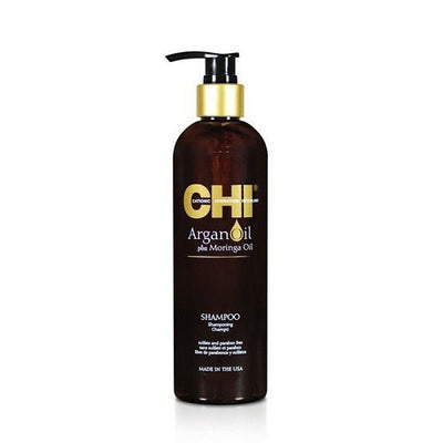 CHI Argan Oil Šampūnas su argano ir moringų aliejumi +dovana Previa plaukų priemonė
