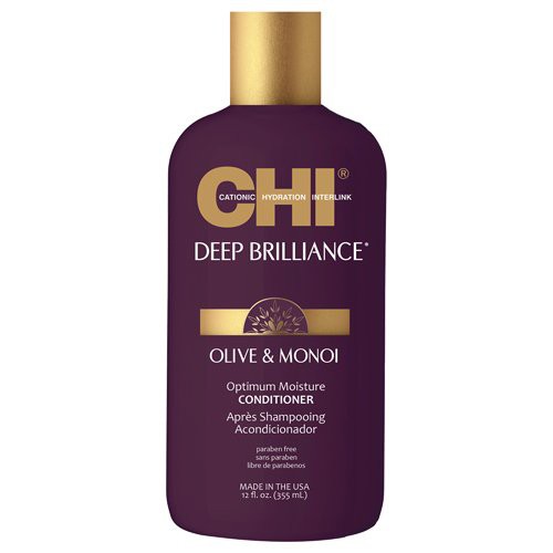 CHI Deep Brilliance Moisturizing Hair Conditioner with Olive and Monoi Oils + Gift Previa Hair Treatment