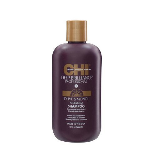 CHI Deep Brilliance Drėkinamasis šampūnas su alyvuogių ir Monoi aliejais +dovana Previa plaukų priemonė