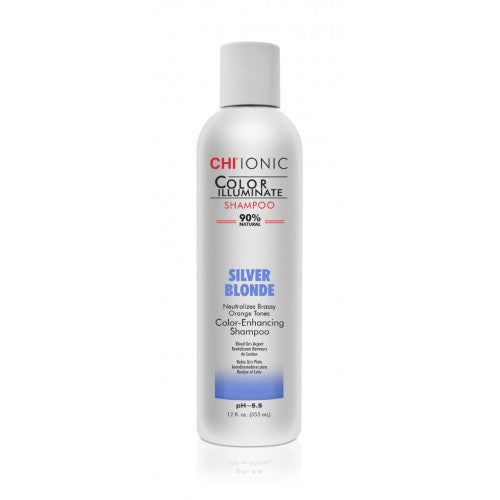 CHI Ionic Color Illuminate Silver Blonde Shampoo Spalvos atgaivinimo šampūnas +dovana Previa plaukų priemonė