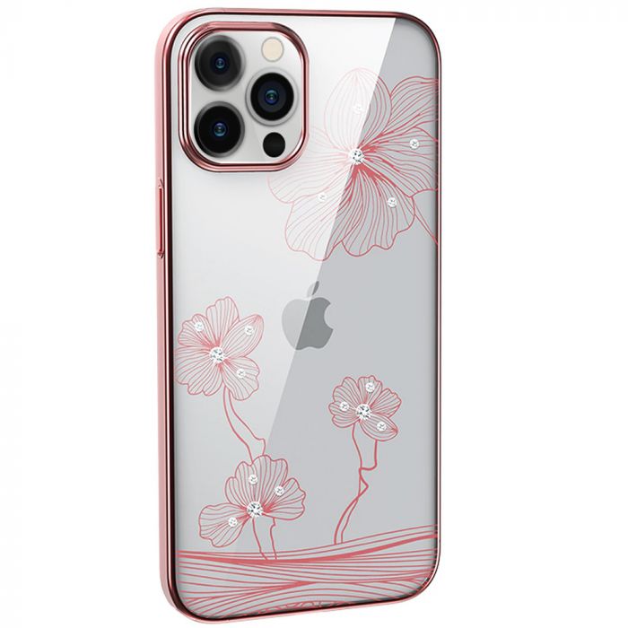 Чехол Devia Crystal Flora для iPhone 12 mini розовое золото