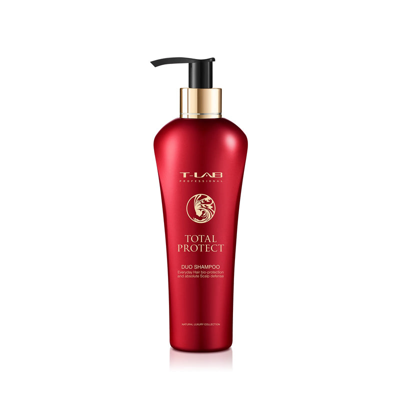 T-LAB Professional Total Protect Duo Shampoo Dažytų ar chemiškai apdorotų plaukų šampūnas 300ml +dovana prabangus namų kvapas su lazdelėmis