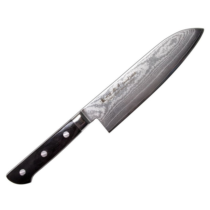 Японский поварской нож из дамасской стали Сантоку