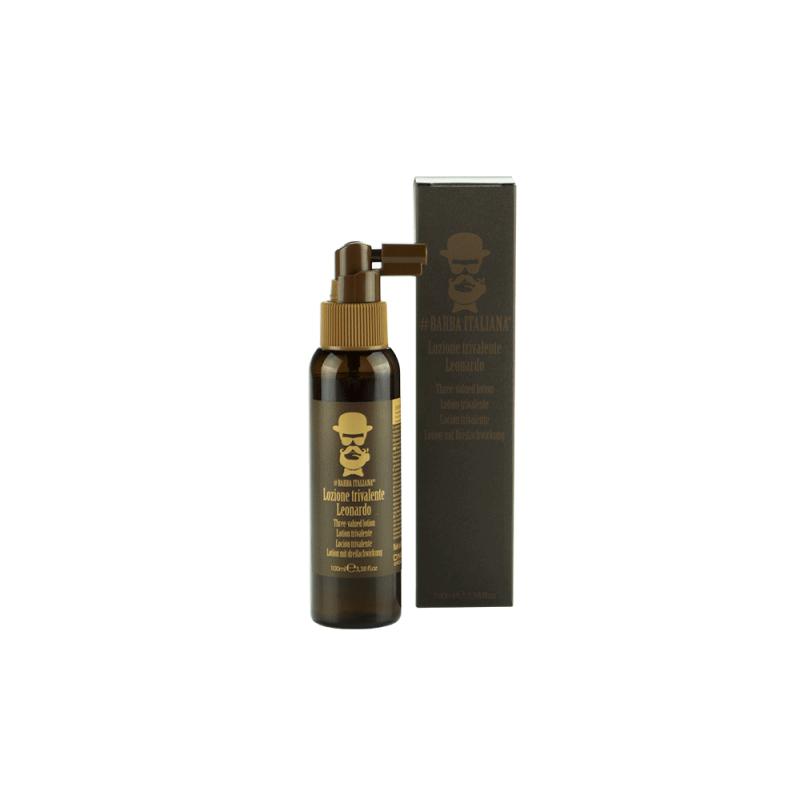Multifunctional hair lotion with essential oils Barba Italiana Three - valued Lotion Leonardo triple effect 100 ml