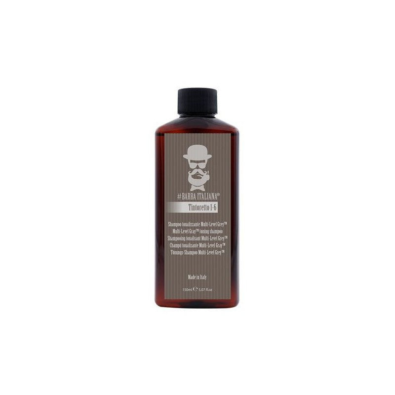 Dažantis šampūnas plaukams Barba Italiana Tintoretto 1/6 Multi Level Grey Tonning Shampoo BI016, 150 ml
