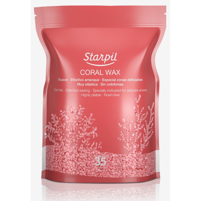 Depilatory wax granules Starpil Coral Wax Pearls STR3010257001, coral color, 1 kg