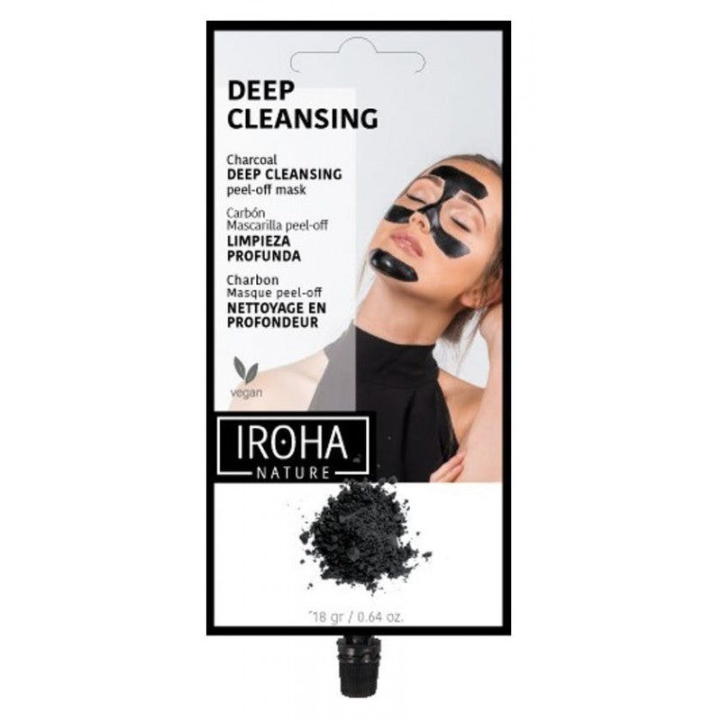 Detoxifying face mask IROHA Black Peel Off Detox Mask Charcoal MCIN08, with charcoal, tear off
