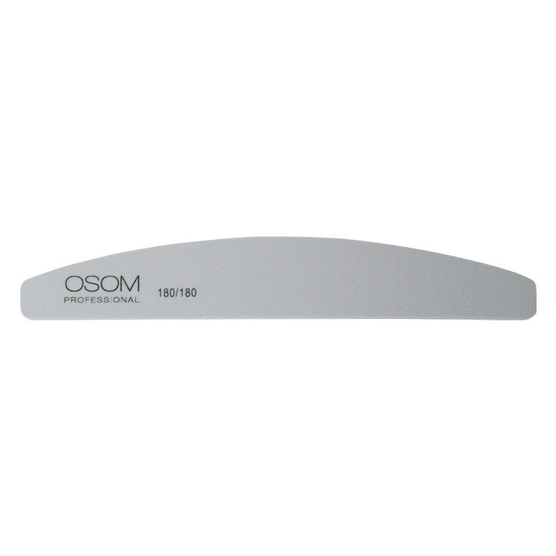Пилка для ногтей Osom Professional, Half Moon Shape, серая, 180/180, 1 шт. OSOMP18018