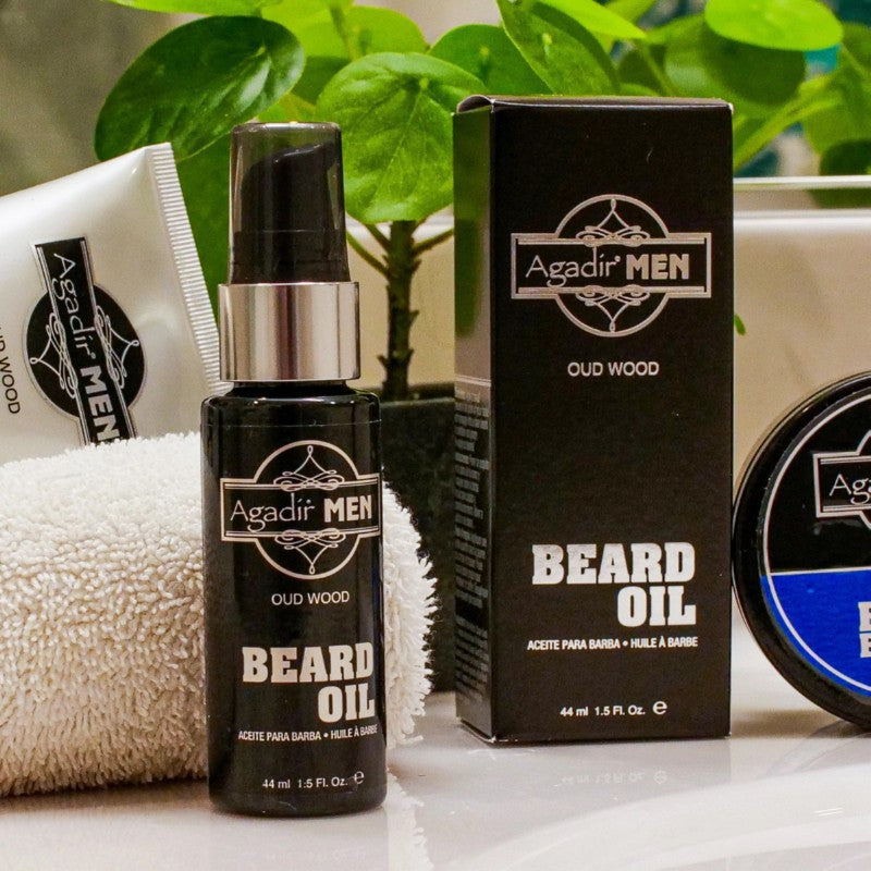 Moisturizing beard oil Agadir Men Oud Wood Beard Oil AGDM6000, softens beard hair and skin, 44 ml 