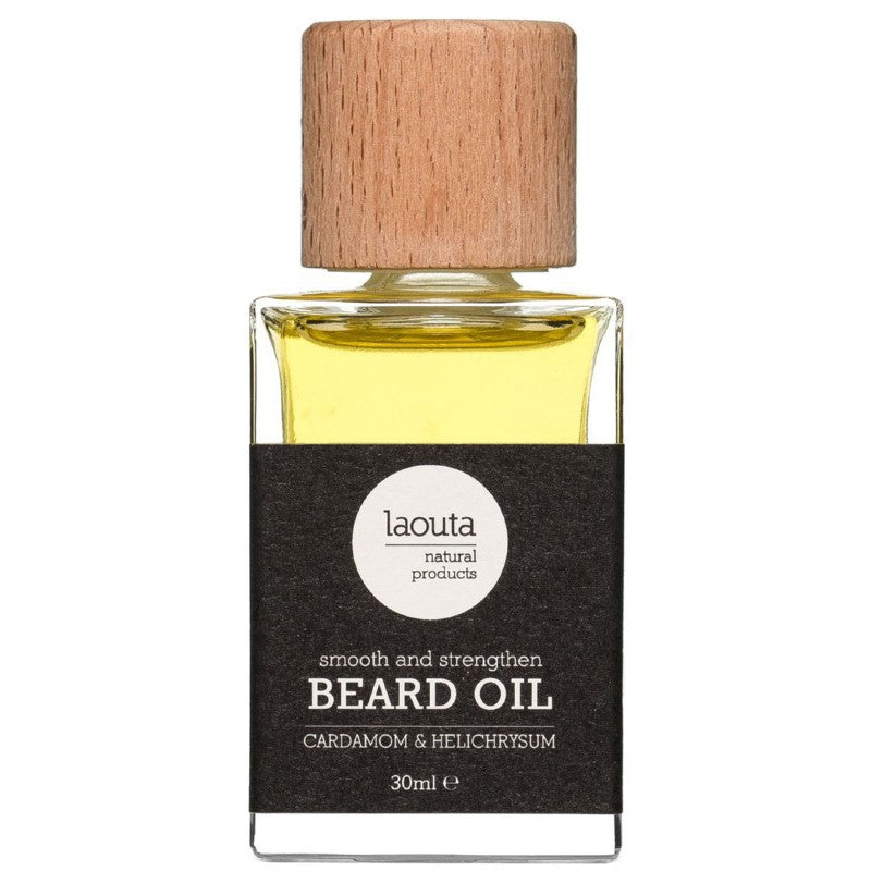 Drėkinamasis barzdos aliejus Laouta Smooth & Strengthen Beard Oil LAO0024, 100 % natūralus, praturtinas šalavijų ir alyvuogių aliejais, 30 ml