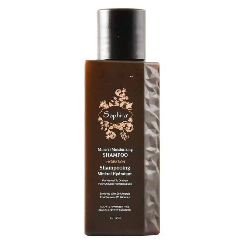 Drėkinamasis šampūnas plaukams Saphira Mineral Moisturizing Shampoo SAFKMS1, su Negyvosios jūros mineralais, 90 ml +dovana
