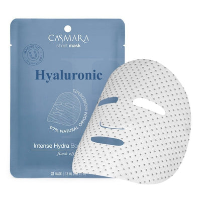 Увлажняющая маска для лица Casmara Intense Hydra Booster Sheet Mask Hyaluronic CASA75003, с экстрактом граната и гиалуроновой кислотой, магнитная технология