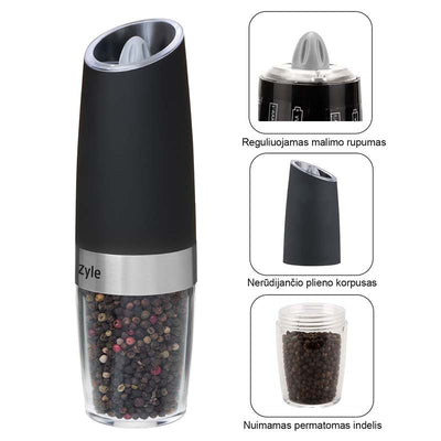 Salt and pepper grinder Zyle ZY14PGB, electric, automatic