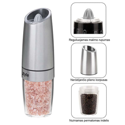 Salt and pepper grinder Zyle ZY15PGS, electric, automatic