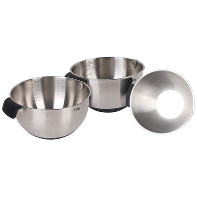 Bowl set Zyle ZY191WS, stainless steel, with handles