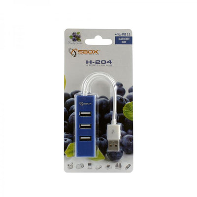 Sbox H-204 USB 4 порта USB HUB черничный синий 
