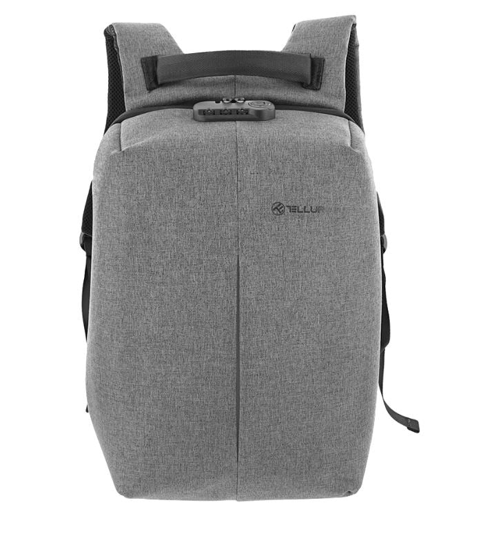 Рюкзак для ноутбука Tellur 15.6 Antitheft V2, USB-порт, серый