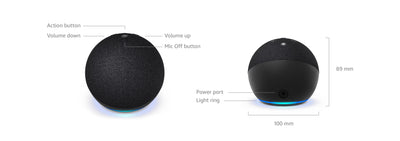 Amazon Echo Dot с часами (5-го поколения) Cloud Blue