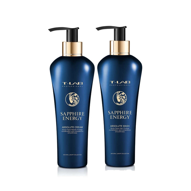 T-LAB Professional Sapphire Energy Absolute Wash Luxury body wash and Sapphire Energy Absolute Cream Luxury body cream + gift luxury home fragrance with sticks 