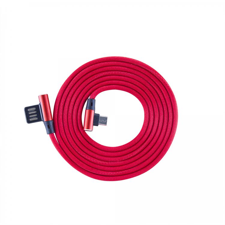 Sbox USB-&gt;Micro USB 90 М/М 1,5м USB-MICRO-90R клубнично-красный