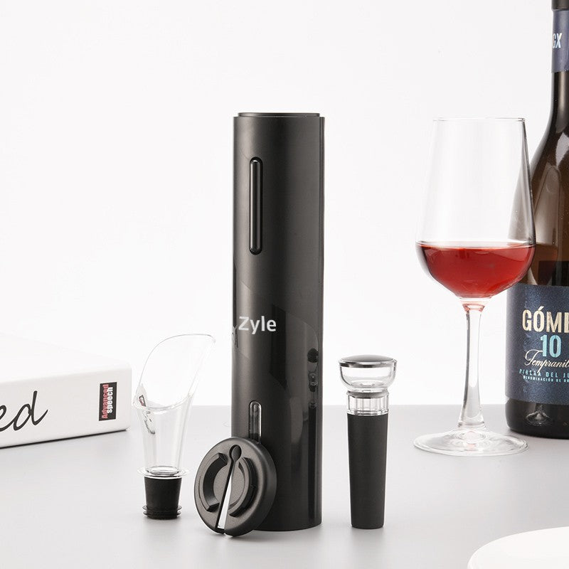 Zyle ZYKP1SET Electric Wine Bottle Opener Set, Includes Opener, Foil Cutter, Funnel and Vacuum
