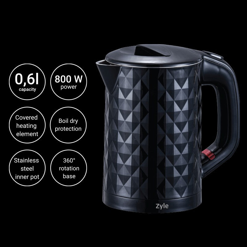 Mini electric kettle Zyle ZY07BK, capacity 0.6 l