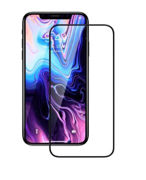 iPhone 11 Pro, черный, с антибликовым закаленным стеклом Devia Van, весь вид