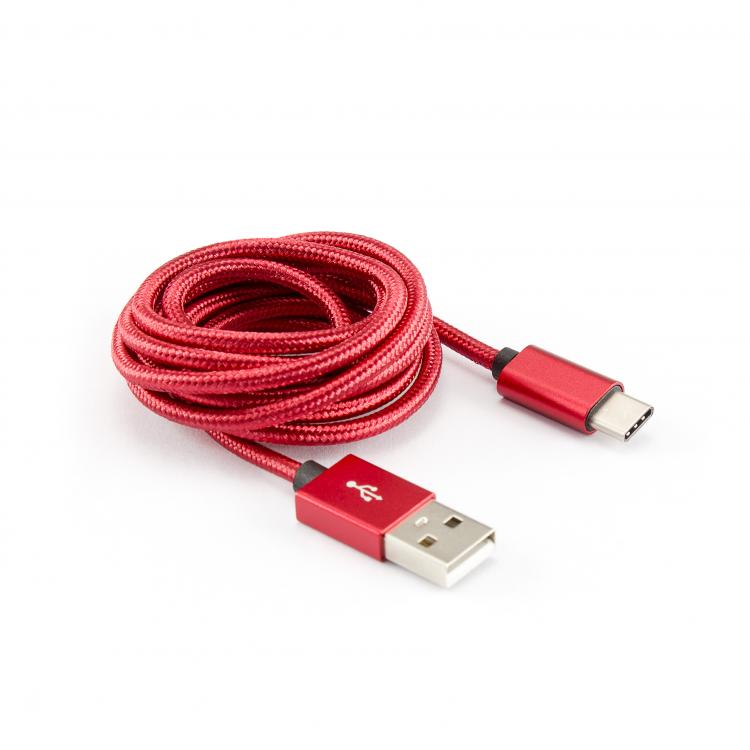 Sbox USB-&gt;Type-C M/M 1.5m CTYPE-1.5R strawberry red