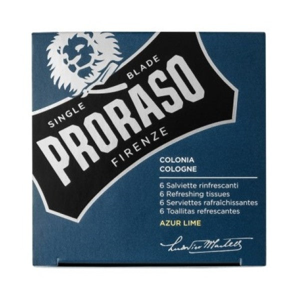 Освежающие салфетки Proraso Azur Lime Refreshing Tissues, 6 шт. 